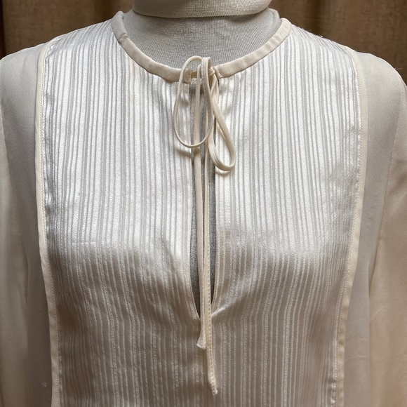Nili Lotan Silk Tuxedo Blouse -Ivory Luxe - NWT - Picture 4 of 9